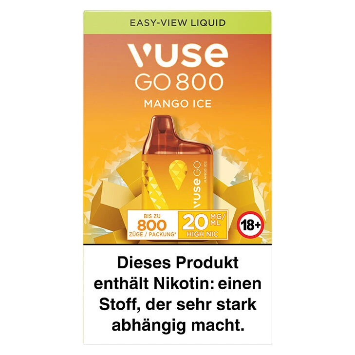 Vuse GO 800 Mango Ice 20 Mg Einweg E-Zigarette 3 Vuse GO 800 Mango Ice 20 Mg Einweg E-Zigarette