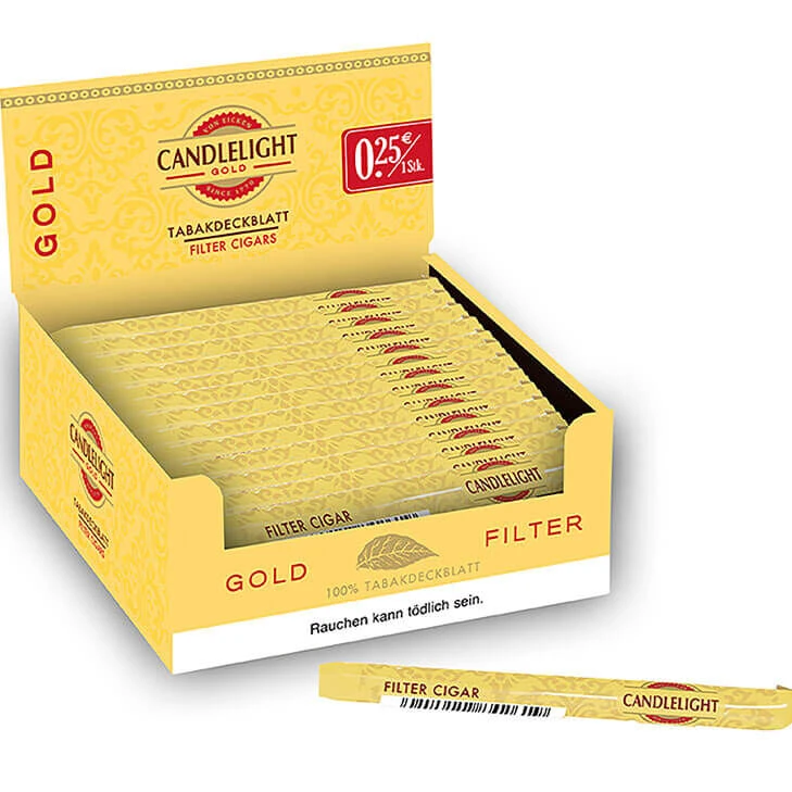 Candlelight Filterzigarillo Gold / Vanille Fresh Pack 15,00 € 3 Candlelight Filterzigarillo Gold / Vanille Fresh Pack 15,00 €