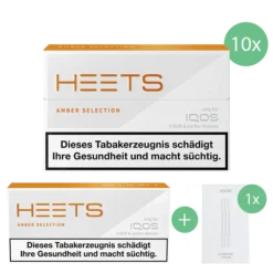 IQOS HEETS Amber Stange (10er Packung) + IQOS Cleaning Sticks