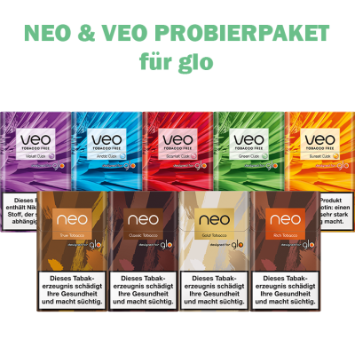 Neo & Veo Sticks Probierpaket Für Glo (9 Packungen) 3 Neo & Veo Sticks Probierpaket Für Glo (9 Packungen)