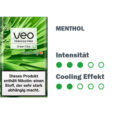 VEO Green Click Tobacco Free 3 VEO Green Click Tobacco Free