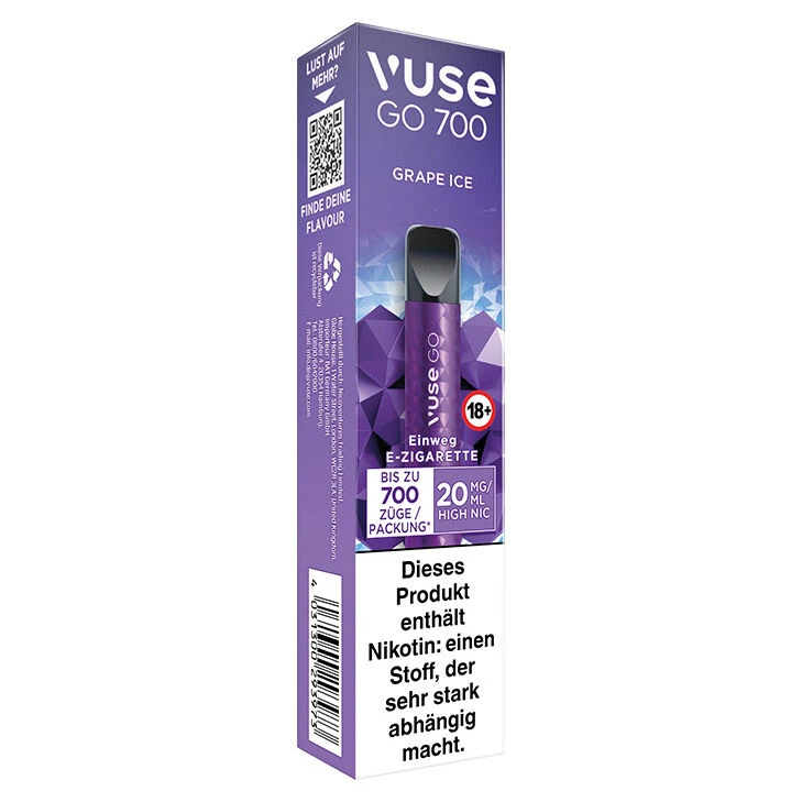 Vuse Go 700 Grape Ice 20mg Einweg E-Zigarette 3 Vuse Go 700 Grape Ice 20mg Einweg E-Zigarette