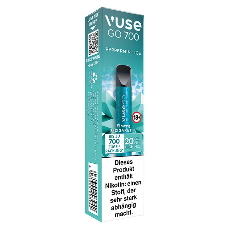 Vuse Go 700 Peppermint Ice 20mg Einweg E-Zigarette 3 Vuse Go 700 Peppermint Ice 20mg Einweg E-Zigarette