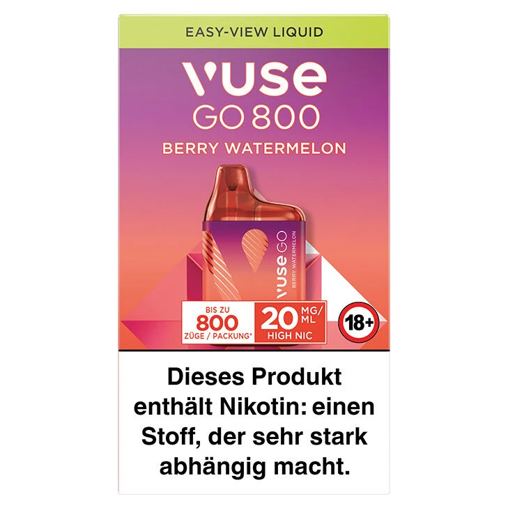 Vuse GO 800 Berry Watermelon 20 Mg Einweg E-Zigarette 3 Vuse GO 800 Berry Watermelon 20 Mg Einweg E-Zigarette