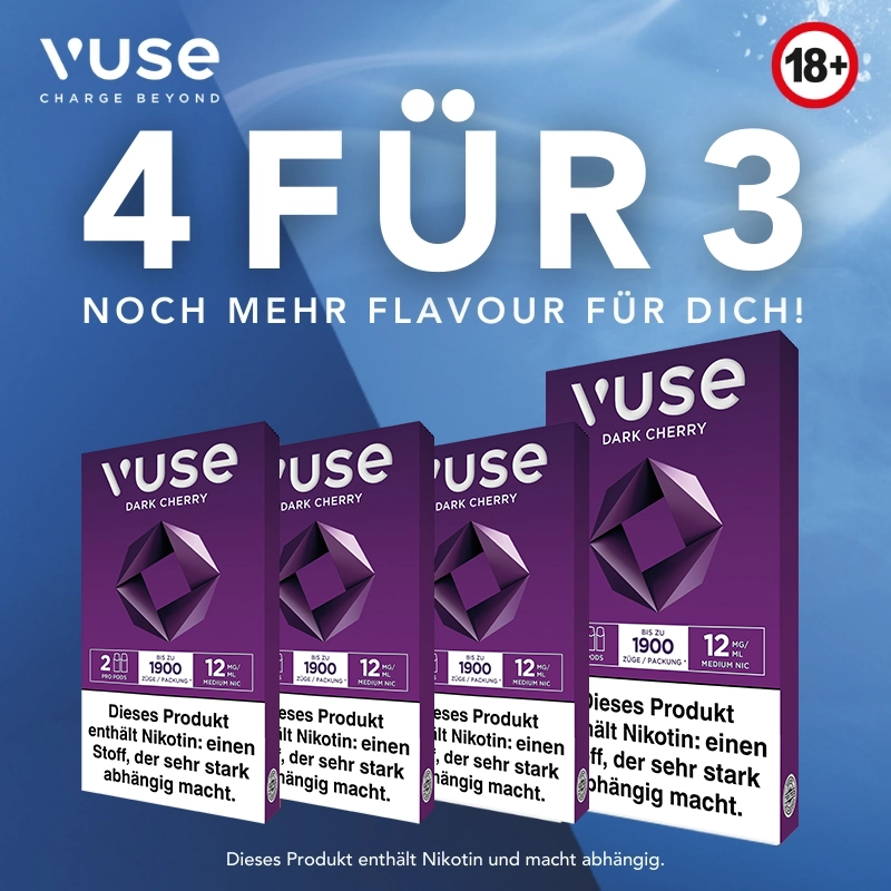 VUSE PRO DOUBLE CAPS 4 FÜR 3 Dark Cherry 3 VUSE PRO DOUBLE CAPS 4 FÜR 3 Dark Cherry