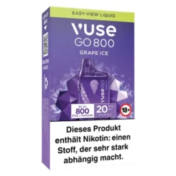 Vuse GO 800 Grape Ice 20 Mg Einweg E-Zigarette 7 Vuse GO 800 Grape Ice 20 Mg Einweg E-Zigarette -Tabakwaren vuse go 800 grape ice left