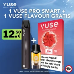 Tabakwaren 16 1 Vuse Pro Smart + 1 Vuse Flavour Watermelon Ice Gratis